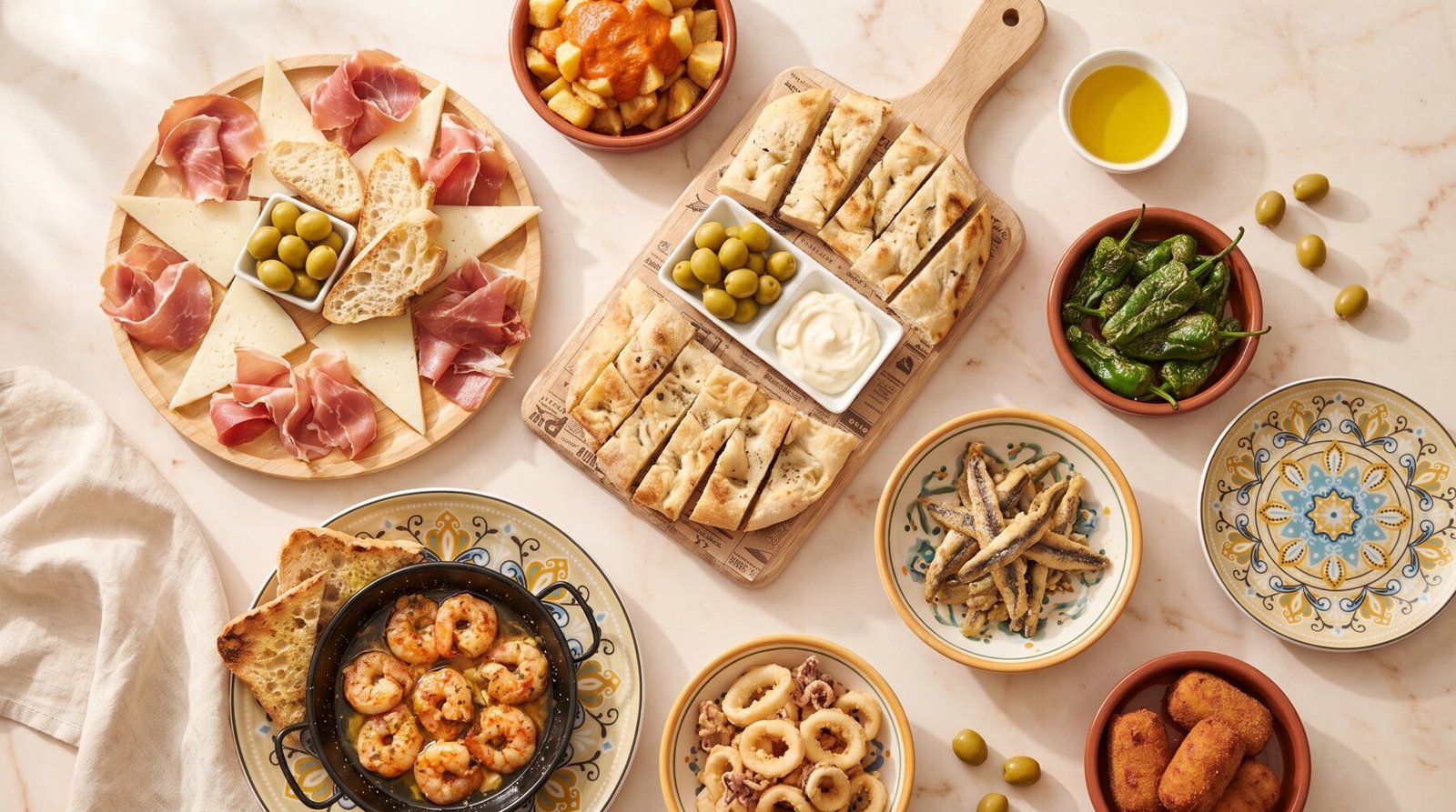 Mesa de tapas para compartir en La Vespa, Artà